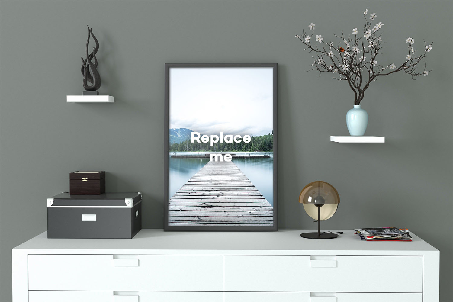 موکاپ قاب عکس دیواری