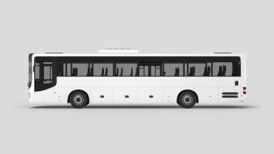 موکاپ اتوبوس توریستی سفید