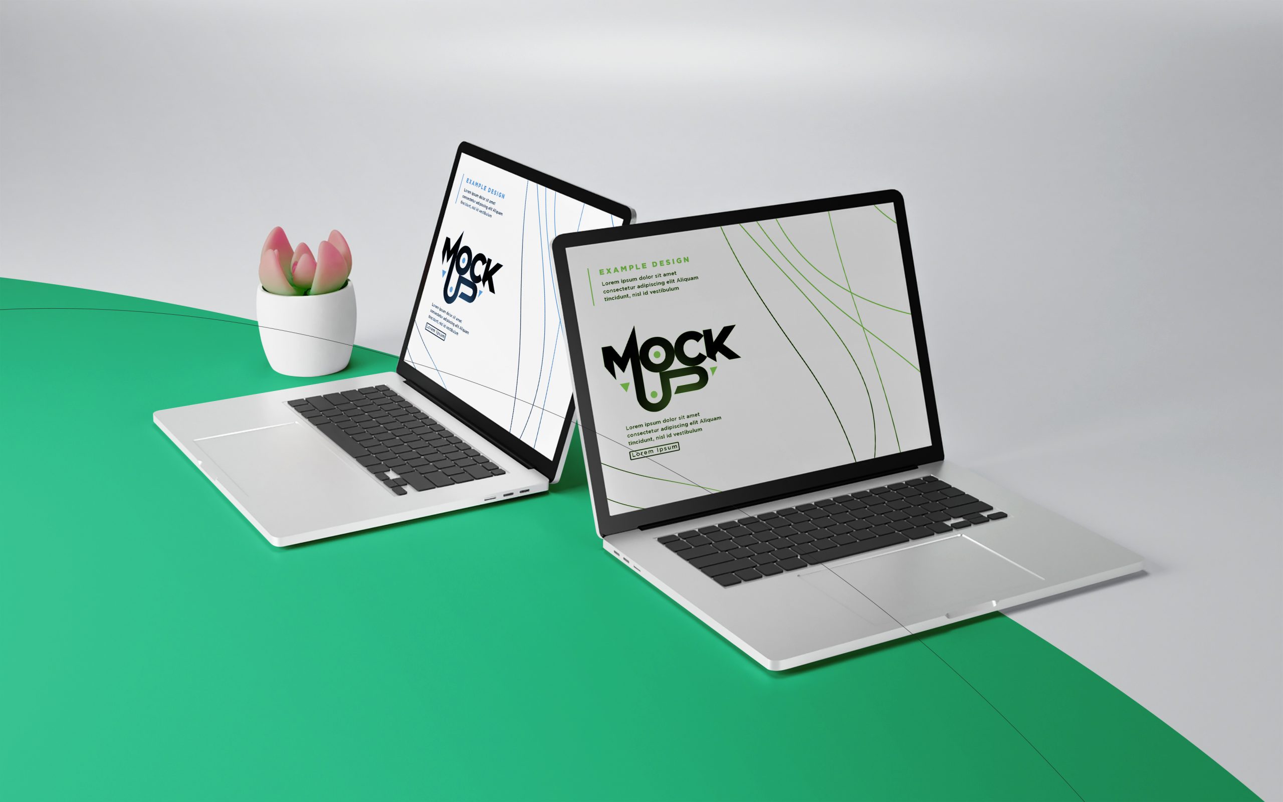 موکاپ لپ تاپ روی میز