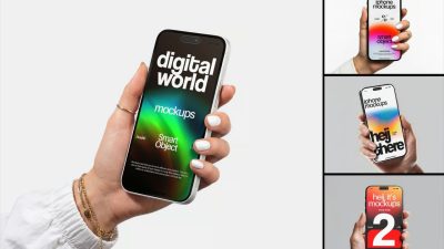 مجموعه 4 عددی موکاپ گوشی آیفون
