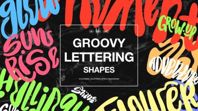 مجموعه شیپ حروف‌نگاری با سبک گرووی (Groovy) برای فتوشاپ