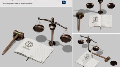 موکاپ دفترچه یادداشت وکیل