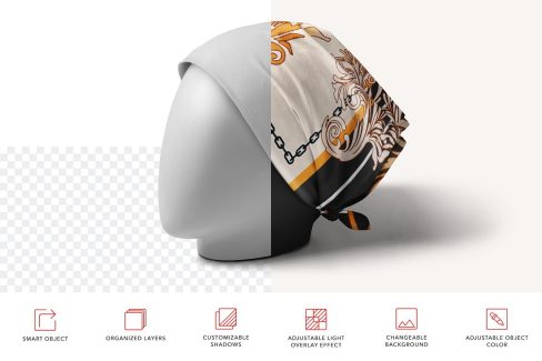 موکاپ باندانا و دستمال سر