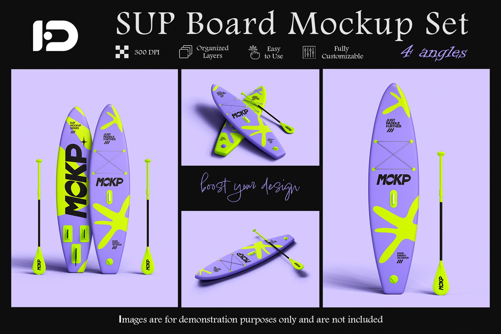 مجموعه موکاپ تخته SUP