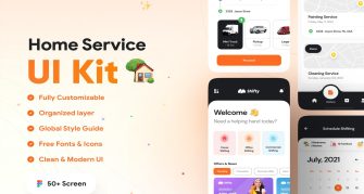 کیت رابط کاربری اپلیکیشن iOS خدمات منزل با 50+ صفحه