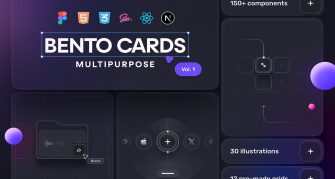 قالب چند منظوره کارت های بنتو (Bento Cards) برای فیگما قالب چند منظوره کارت های بنتو (Bento Cards) برای فیگما