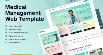 قالب فیگما وبسایت مدیریت پزشکی با 75+ صفحه قالب فیگما وبسایت مدیریت پزشکی با 75+ صفحه